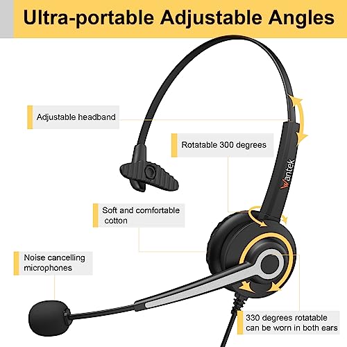 Wantek USB Headset with Noise Cancelling Mic In Line Controls Ultralight - view 4