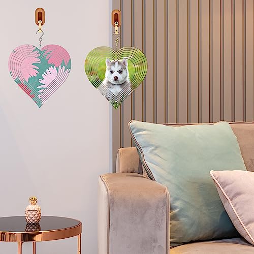 Savita Sublimation Wind Spinner Blanks 4 Pcs Heart 8 in Metal 3D Garden - view 6