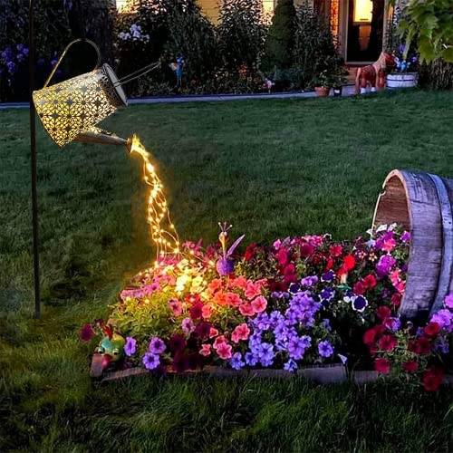 Dudupie Solar Watering Can with Lights Hanging Waterfall Waterproof Garden - view 1