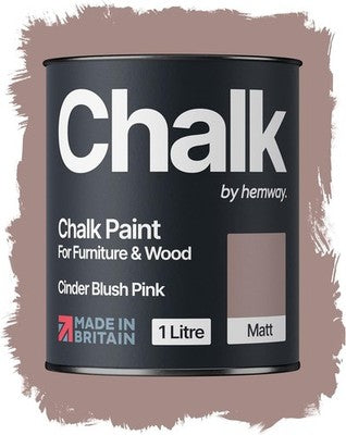 Hemway Chalk Paint Cinder Blush Pink 1L Matt Furniture & Walls Quick Dry 1 Coat