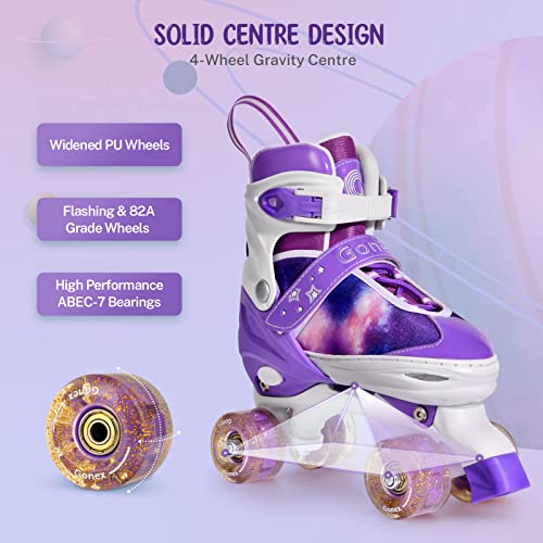 Gonex Adjustable Roller Skates, 4 Light-Up Wheels, Kids & Women