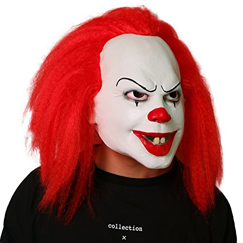 Sinsen Scary Clown Mask Joker Mask Creepy Devil Full Head Latex Mask Horror