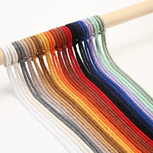 Gohof Macrame Cord 3mm X 450m Premium Cotton Macrame Rope, 4 Strand, Black