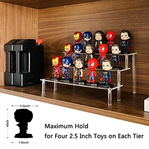 Acrylic Riser Display Stand 3 Tier Clear Shelf Figures Perfume 3 Packs - view 4
