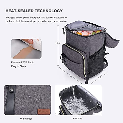 Youngoa 30L Insulated Cooler Backpack Waterproof Dark Grey YG035