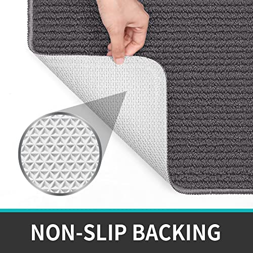 Dexi Indoor Door Mat Non-Slip Absorbent Washable Grey 60x90cm