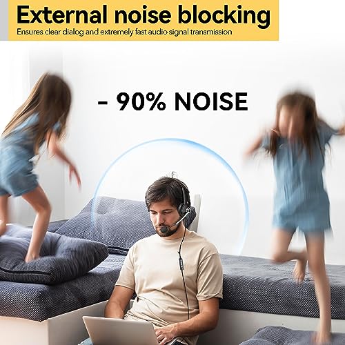 Wantek USB Headset with Noise Cancelling Mic In Line Controls Ultralight - view 3