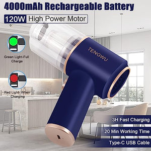 TENGWUDZ Cordless Handheld Vacuum, 6000PA Suction