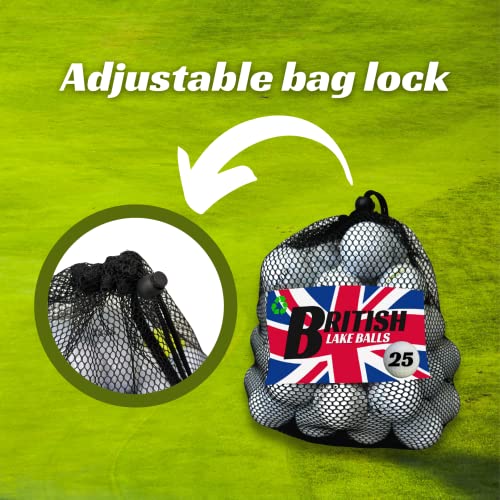 British Lake Balls 25 Pack Recycled Washed Assorted Golf Balls Storage Bag - view 5