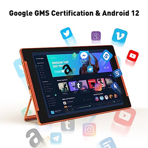 10.1 Inch Android 12 Tablet 12GB RAM 128GB ROM Wi-Fi Orange
