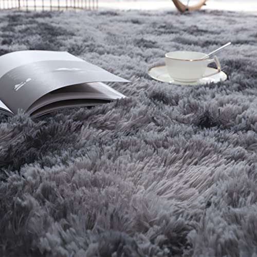 Lekeplus 120X180cm Fluffy Soft Rug For Living Room Bedroom, Grey