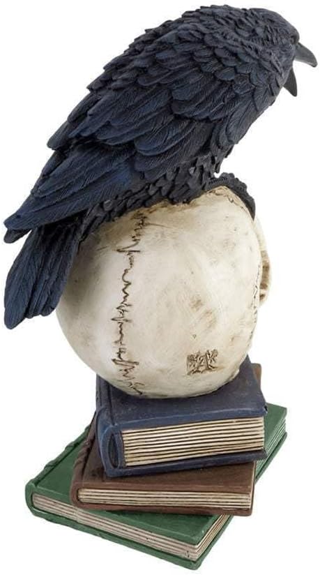 Alchemy Poe's Raven Gothic Skull and Books Resin Ornament
