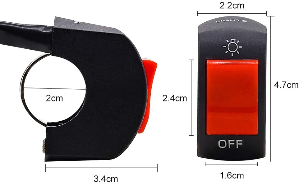 2pc Motorcycle Spotlight Kit 30W LED U2 U3 Fog Lamp DRL Red On Off