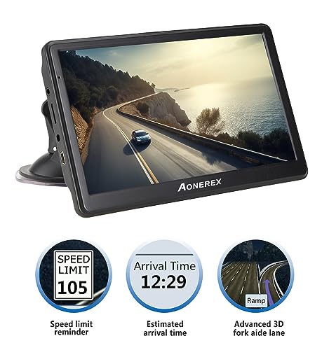 Sat Nav Aonerex GPS 7 in Touchscreen 8GB 256MB 2023 UK EU Maps with Sunshade - view 2
