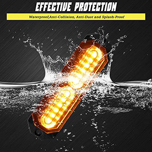 Jmest Lead 4-Pack LED Strobe Lights, 12V-24V Emergency Amber