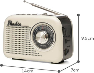 Lloytron N6409CR Rio 3 Band Rechargeable Portable AM SW FM Radio Cream
