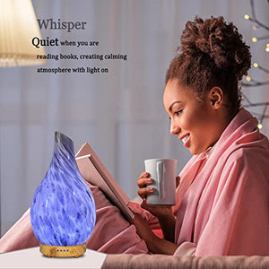 Glass Essential Oil Diffuser 100ml Ultrasonic Cool Mist Humidifier - Grey