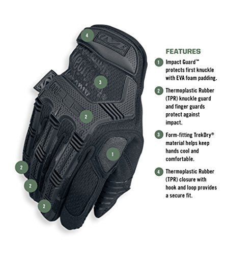 Mechanix Wear: M-Pact Covert Tactical Gloves With Secure Fit, Touchscreen, Black
