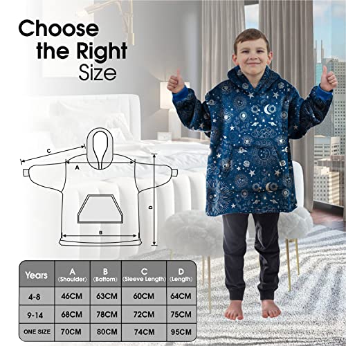 Allen & Mate Oversized Hoodie Blanket Fleece Dressing Gown Blue Space