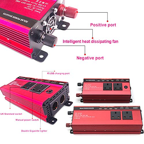 RUILASA 3000W Car Power Inverter, DC 12V to AC 230V, 4 USB