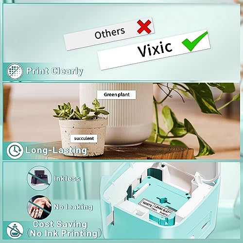 Vixic M960 Label Tapes 5 Pack 12mm Black on White Yellow Blue Red Brother - view 5