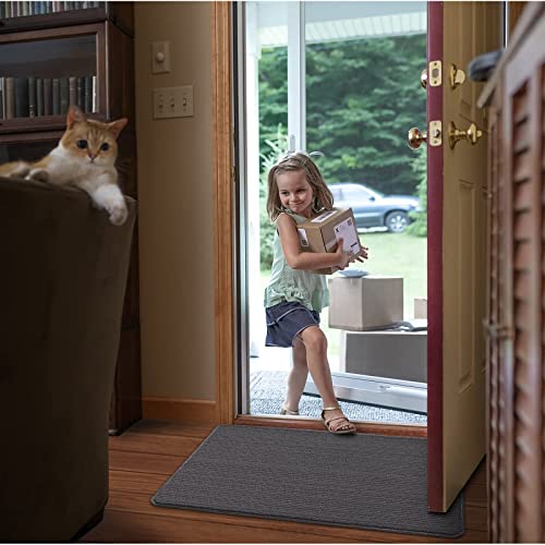 Dexi Indoor Door Mat Non-Slip Absorbent Washable Grey 60x90cm