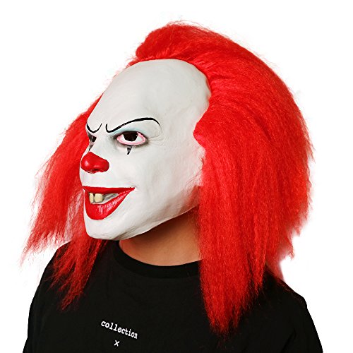 Sinsen Scary Clown Mask Joker Mask Creepy Devil Full Head Latex Mask Horror