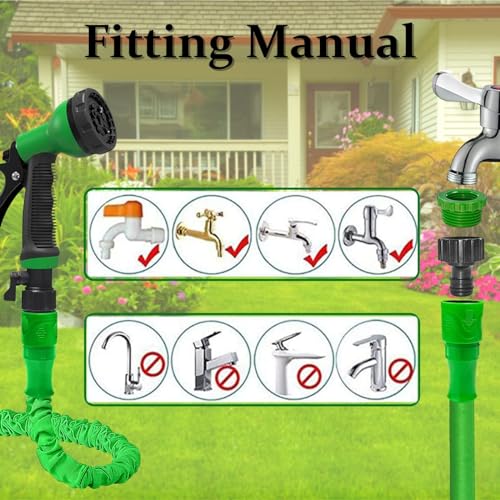 Aigumi 100ft Expandable Garden Hose Pipe 8 Function Spray Nozzle 3/4 1/2 in - view 3