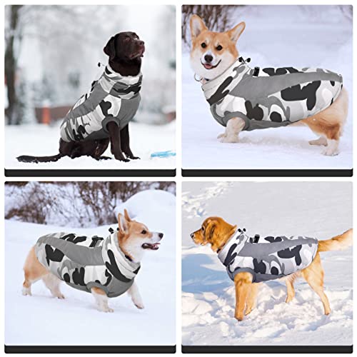 Kuoser Dog Winter Jacket, Waterproof Windproof Camo Fleece Vest