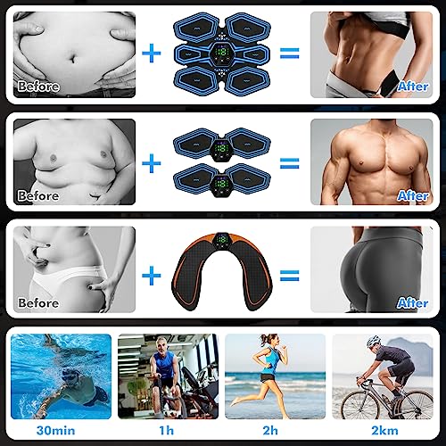 Lovcoyo ABS Trainer Muscle Stimulator, 6 Modes, USB Rechargeable