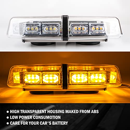 Routeking 24-LED Roof Strobe Light Bar, Magnetic Mount, Amber