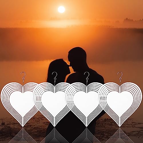 Savita Sublimation Wind Spinner Blanks 4 Pcs Heart 8 in Metal 3D Garden - view 3