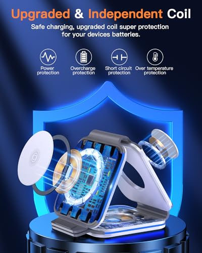 Zumsey 3-in-1 Foldable Magnetic Wireless Charger, White