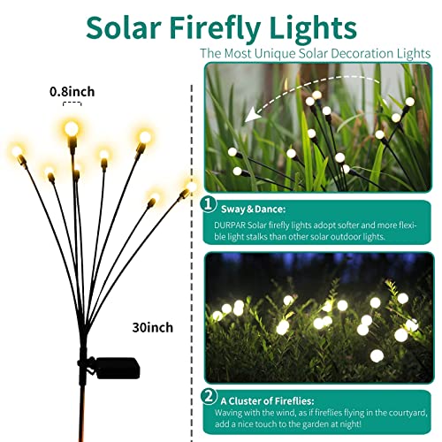Durpar Solar Firefly Garden Lights 2 Modes Waterproof Swaying Warm White - view 2