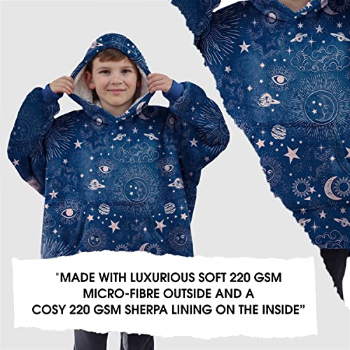 Allen & Mate Oversized Hoodie Blanket Fleece Dressing Gown Blue Space