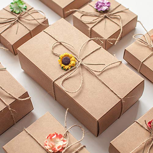 Benecreat 16-Pack Kraft Paper Drawer Boxes, Gift Wrap, Brown