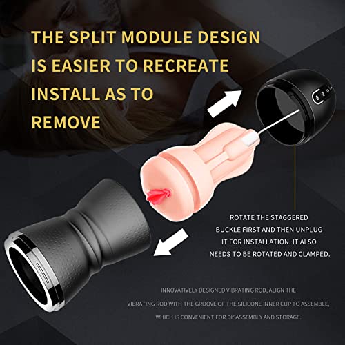OEM1 Male Mastuabors Toys With 6 Vibration Modes And Heating Function, Black