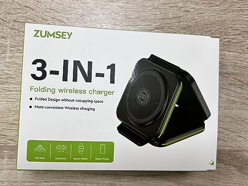 Zumsey 3-in-1 Foldable Magnetic Wireless Charger, White