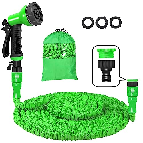 Aigumi 100ft Expandable Garden Hose Pipe 8 Function Spray Nozzle 3/4 1/2 in - view 1