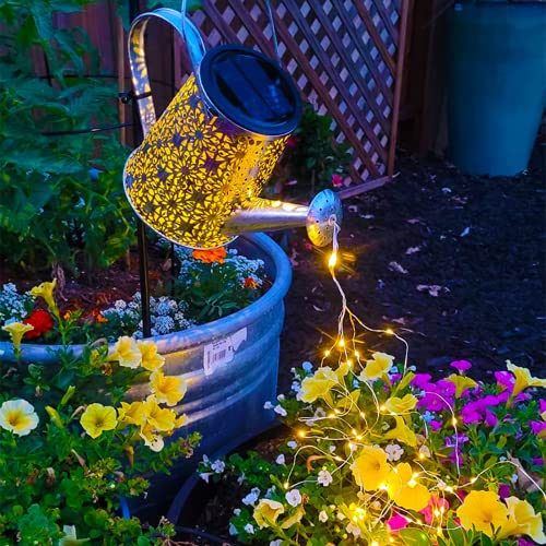 Dudupie Solar Watering Can with Lights Hanging Waterfall Waterproof Garden - view 2