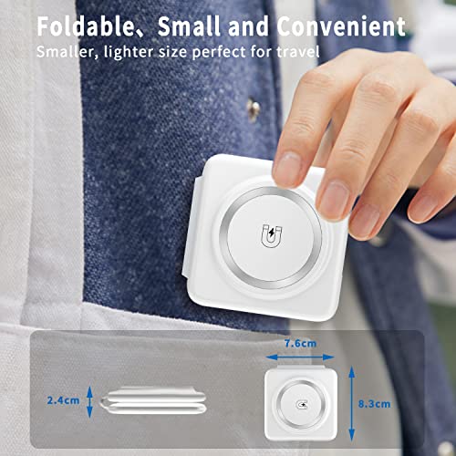 Peapolet 3 In 1 Wireless Charging Station, Foldable Portable Charger, White
