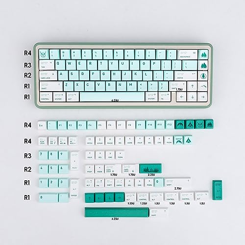 144 Keys PBT Dye Sub Keycaps MDA Profile Forest Set Cherry MX Mechanical - view 2