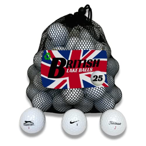 British Lake Balls 25 Pack Recycled Washed Assorted Golf Balls Storage Bag - view 1
