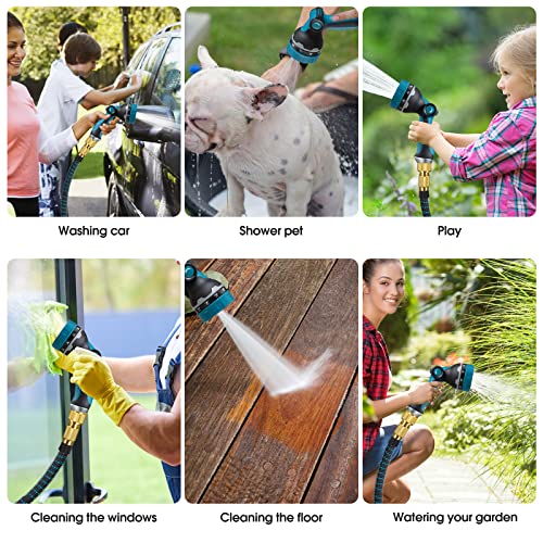 JUNEBOW 50ft Expandable Garden Hose, 10 Function Nozzle