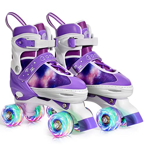 Gonex Adjustable Roller Skates, 4 Light-Up Wheels, Kids & Women