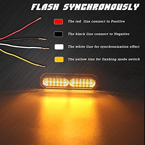 Jmest Lead 4-Pack LED Strobe Lights, 12V-24V Emergency Amber