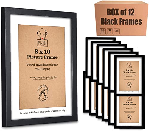 Black 10x8 Picture Frames Box of 12 Multipack 8x10 Photo Frames