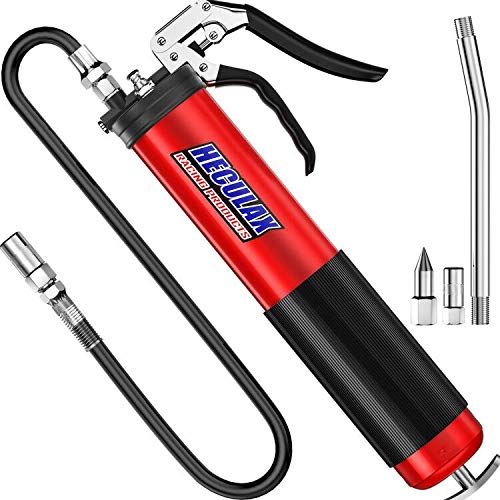 Bravex Heavy Duty Pistol Grip Grease Gun 18in Flex Hose Red