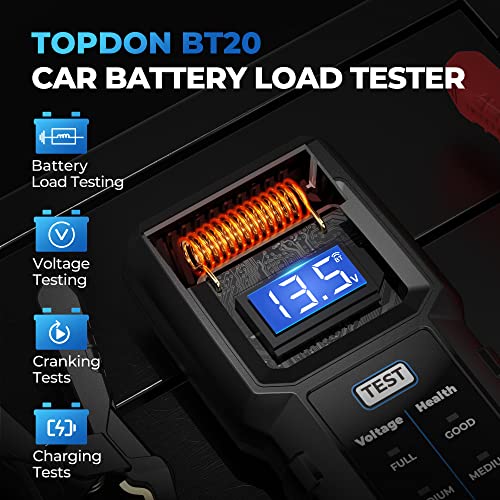 Topdon BT20 Car Battery Tester 12V 100-2000CCA Load and Charging Test App - view 2