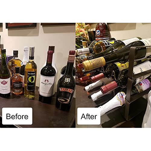 Mutool 4 Tier Stackable Wine Rack Bronze Holds 8-16 Bottles